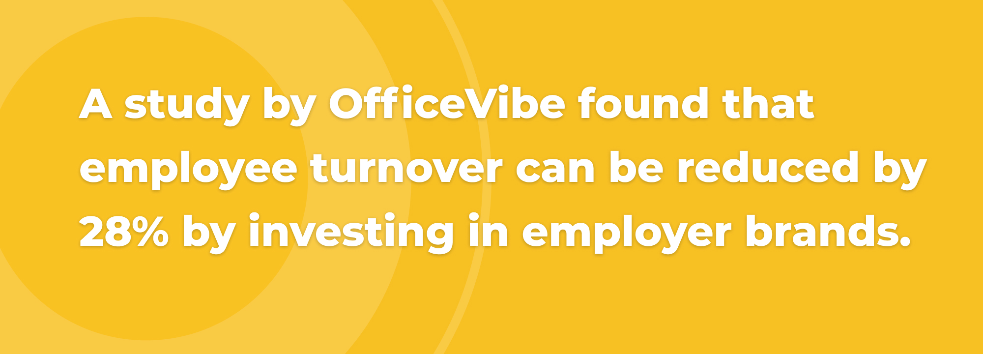 A study by OfficeVibe found that employee turnover can be reduced by 28% by investing in employer brands.